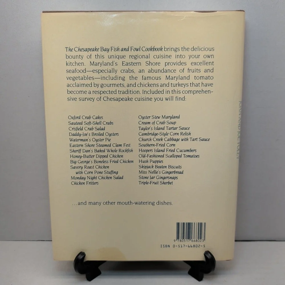 Chesapeake Bay Fish and Fowl Cookbook Maryland Eastern Shore Joan & Joe Foley